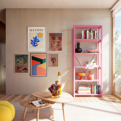 Lundia boekenkast - Hot pink