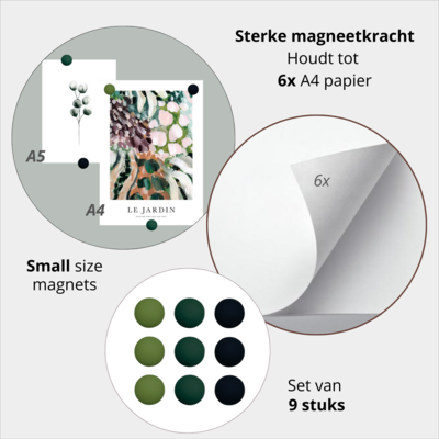 Magneetjes voor magneetbord | Set van 9