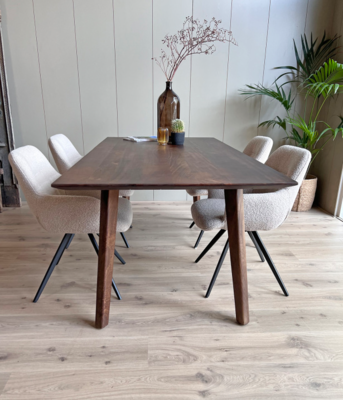 Old inn wonen eettafel mangohout walnoot