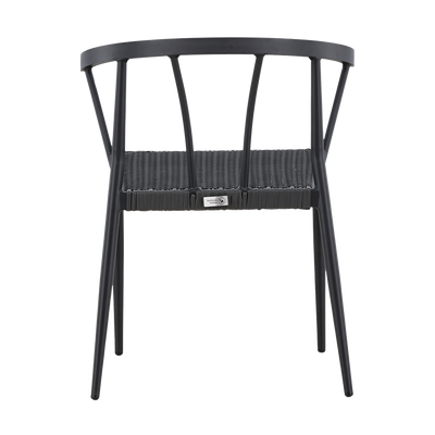 Aluminium tuinstoel zwart Julian- rattan zitting - set van 2