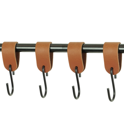 Leren S-haak hangers (set van 4)