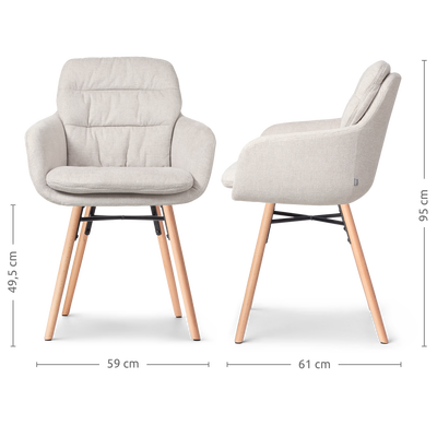 Nena-mia beige - houten onderstel