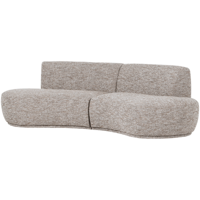 Batavier half ronde bank 4-zits velvet lichtbruin melange