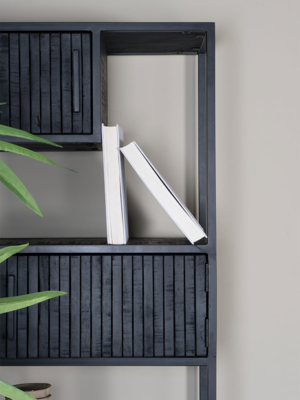 Kast Loek – zwart mangohout
