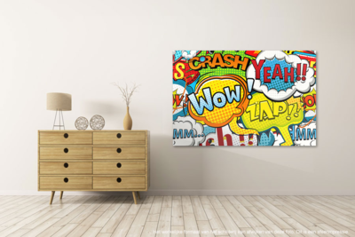 Canvas schilderij popart cartoon bubbles