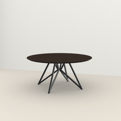 Studio HENK tafel Butterfly Rond QuadpodXL - zwart frame, gerookte beits