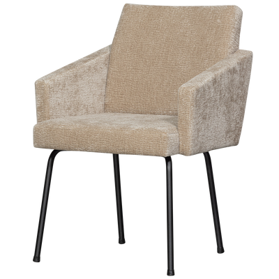 Mount eetkamerstoel met armleuning 3d chenille middenbruin