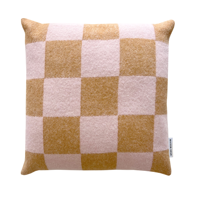 Maison Deux Checkerboard Cushion - Terra /Pink