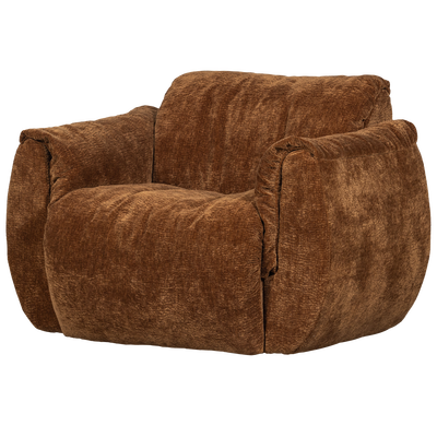 Baggy draaifauteuil geweven stof warmgrijs melange