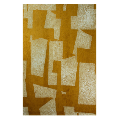 Skip modern design vloerkleed met geel en beige geometrisch patroon