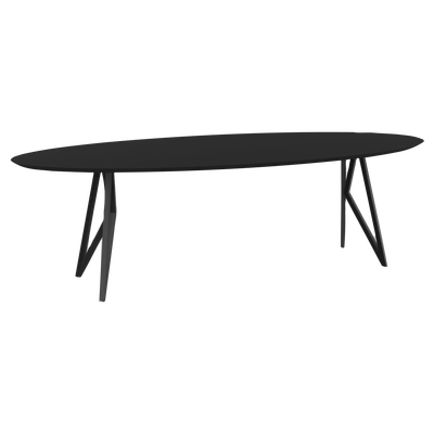 Studio HENK tafel Butterfly Ovaal - zwart frame, HPL Fenix nero ingo