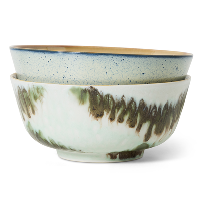 70s ceramics: ramen bowls, minimalist (set of 2)