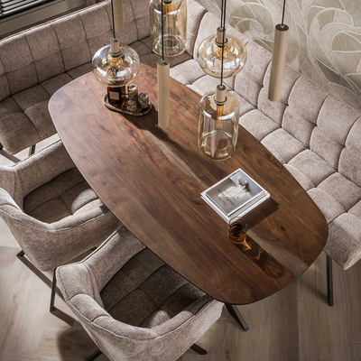 Eetkamertafel Deens Ovaal Kopenhagen Bruin