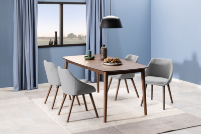 Uitschuifbare houten eettafel walnoot - 180 tot 219 x 90 cm