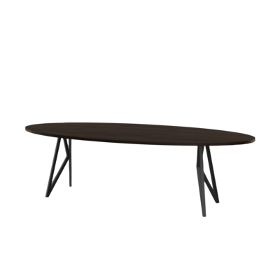 Studio HENK tafel Butterfly Ovaal - zwart frame, gerookte beits