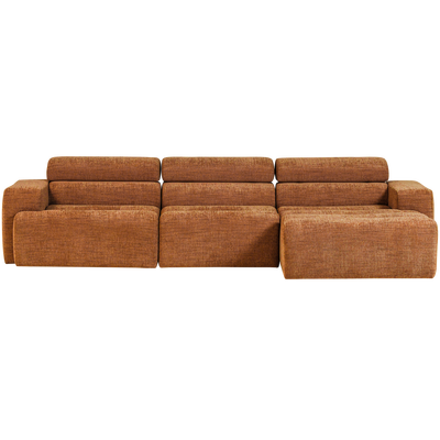 Novi chaise longue bank rechts donkerbruin melange