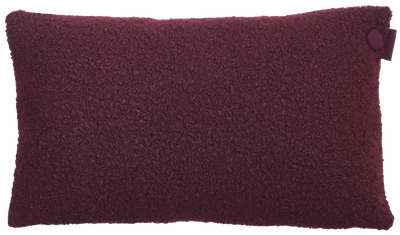 Kussen bouclé knoop aubergine rechthoek