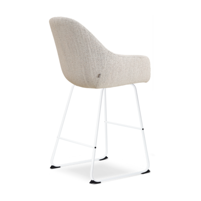 Barkruk Nino-Mae met armleuningen - wit onderstel 75 cm