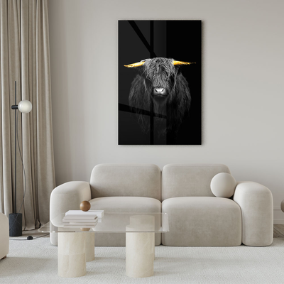 Walljar acrylglas schilderij - Gold Ox Horns