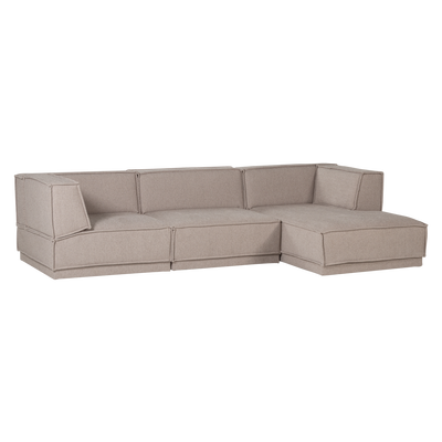 Manu chaise longue bank rechts velvet bruin [fsc]