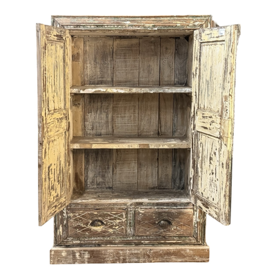 Kast 2deur snijwerk + 2 la bloem motief